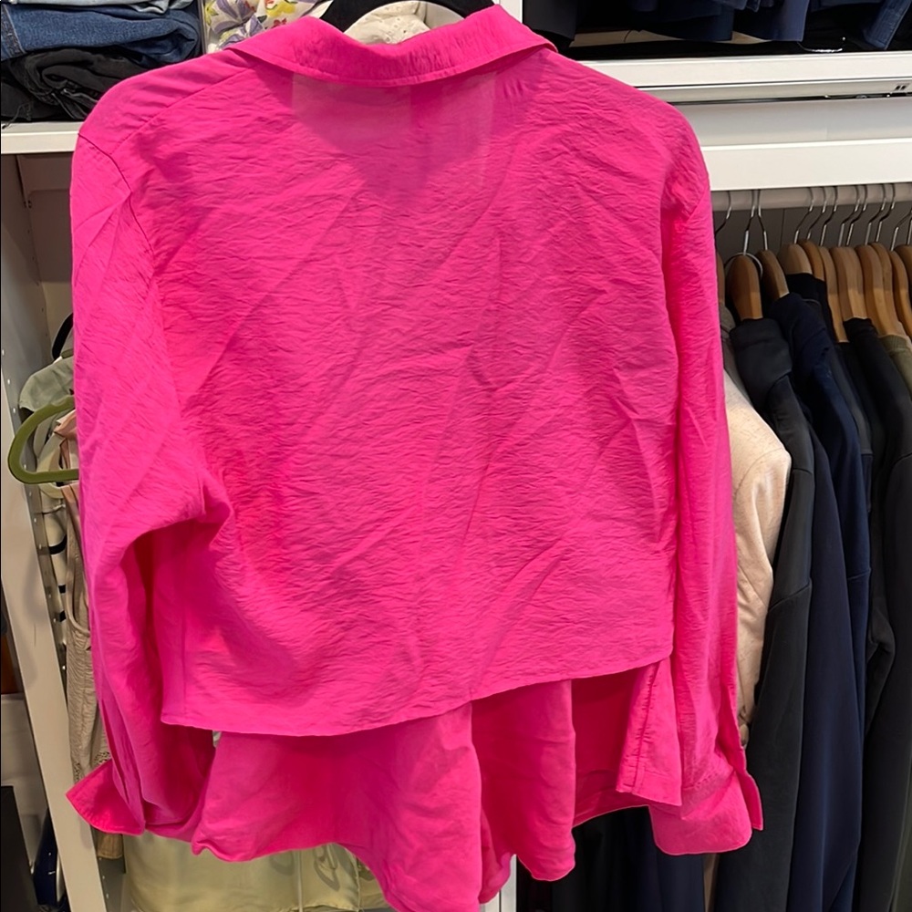 H&M Pink Ruched Notched Collar Top - Picture 9 of 13